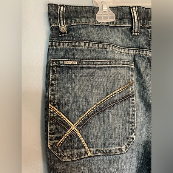 Y2K Tommy Hilfiger Jeans Men’s Size 31x34 Manhattan Bootcut Fit Blue/Gray Flag - Picture 6 of 16